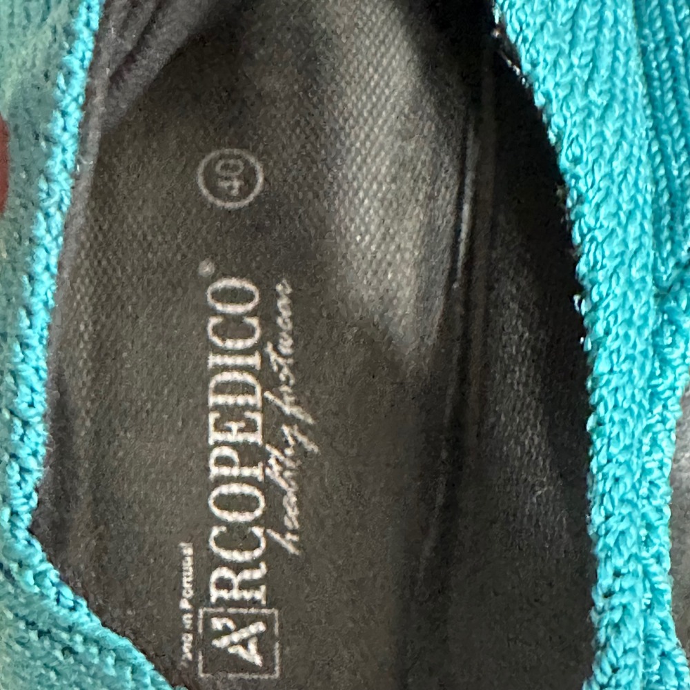 Arcopedico Knit Comfort Shoes Teal Blue Lace Up Walking Women's‎ 9 Lightweight - Picture 8 of 9